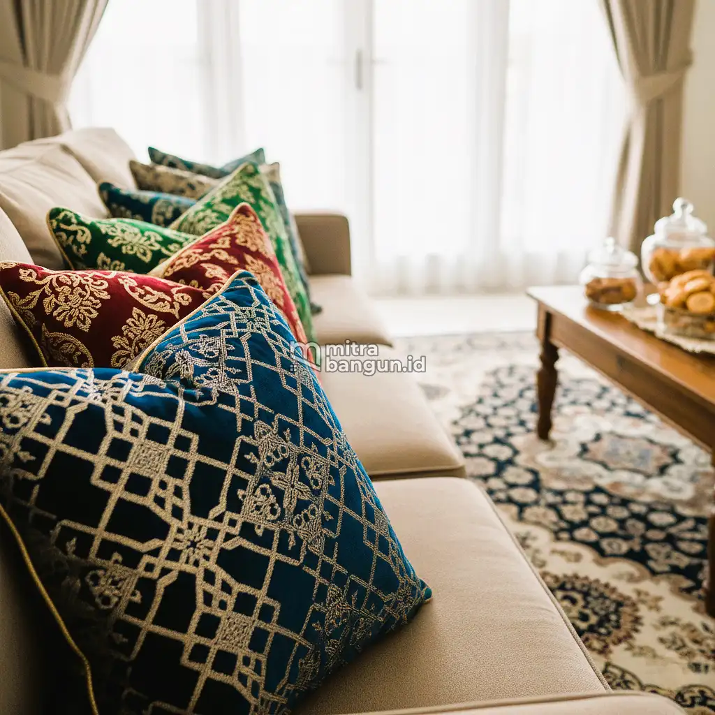 Bantal islami di ruang tamu