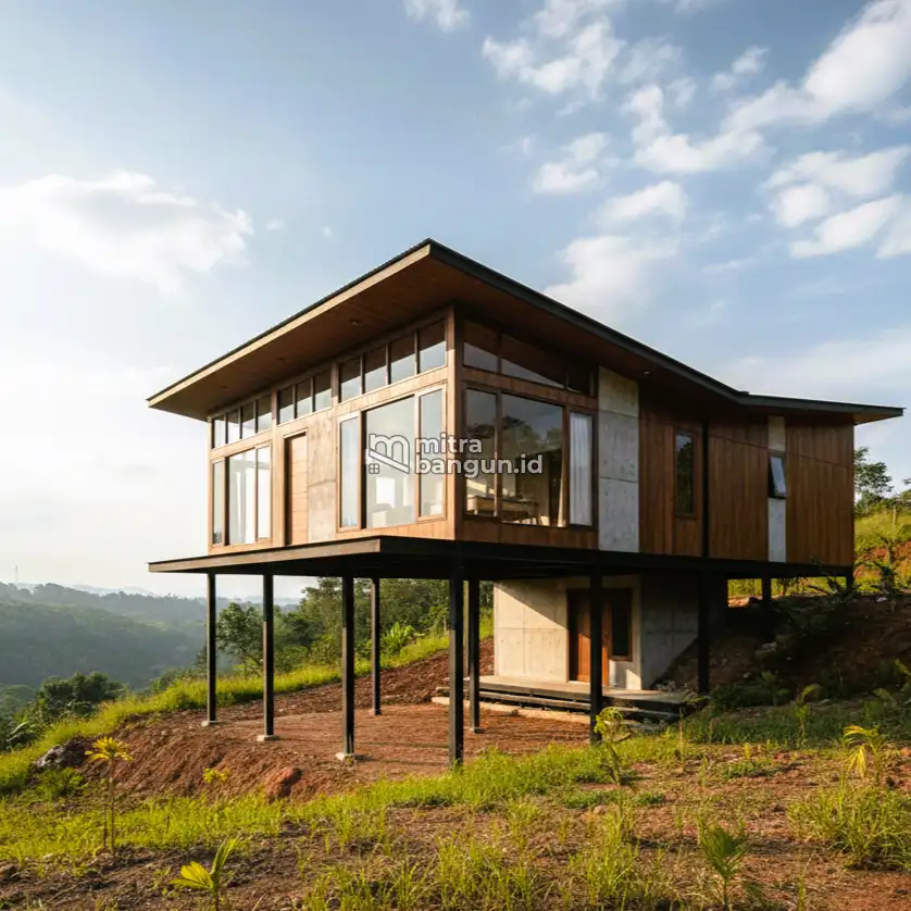Desain di Rumah Tanah Menurun Modern