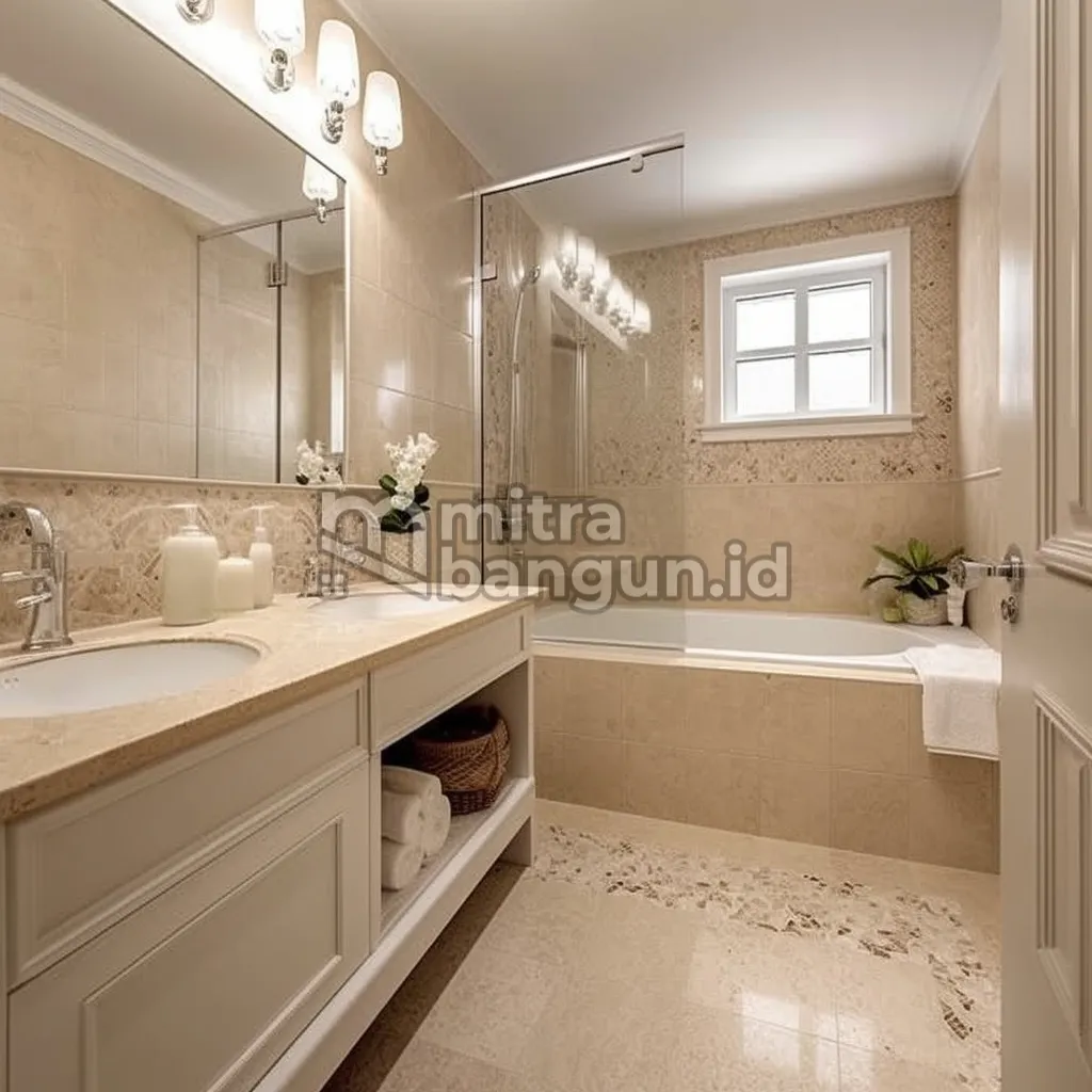 Krem sebagai warna cat kamar mandi