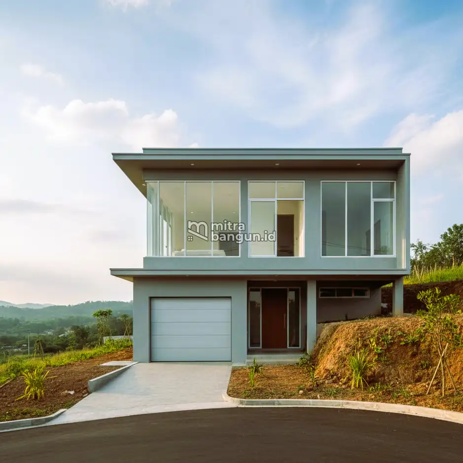 inspirasi Desain di Rumah Tanah Menurun Garasi