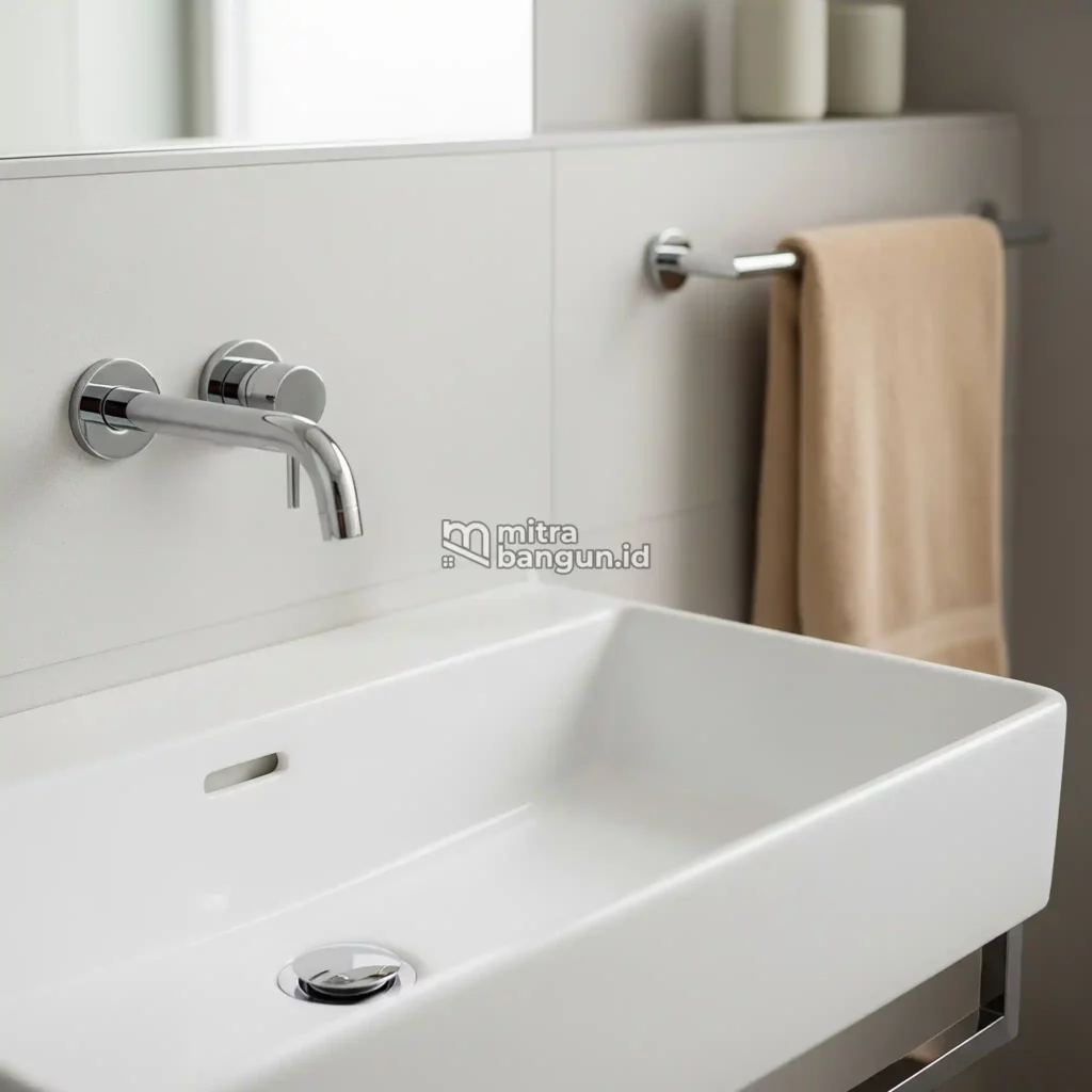 kamar mandi minimalis dengan wastafel