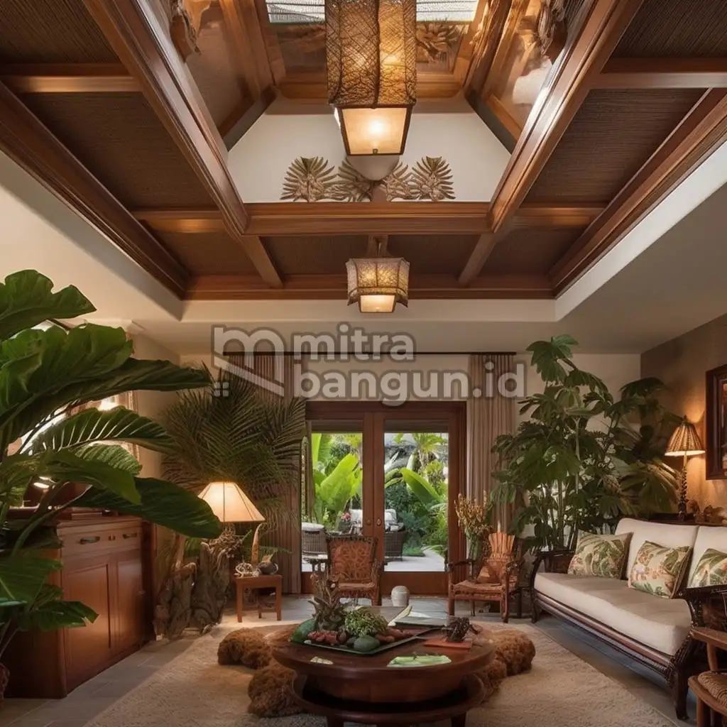 aksen tropsi pada plafon rumah