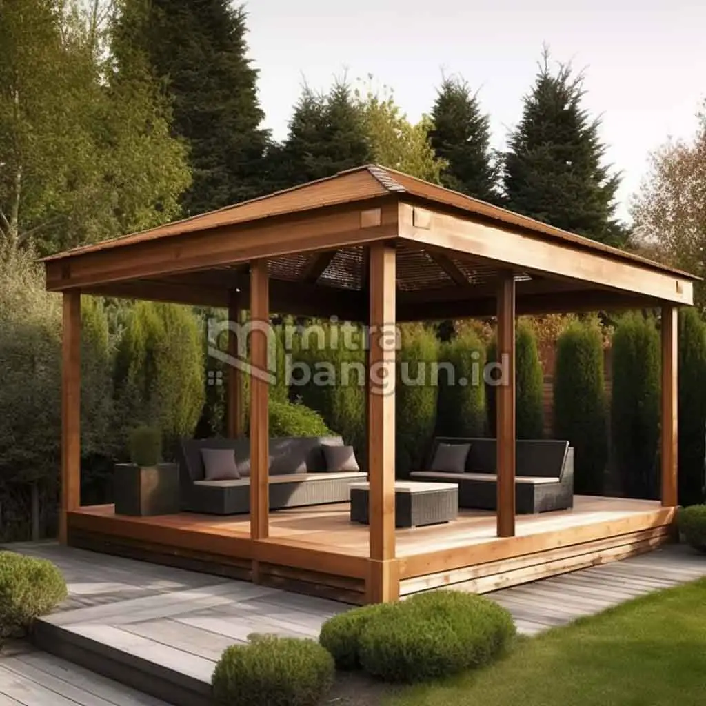 desain gazebo depan rumah modern