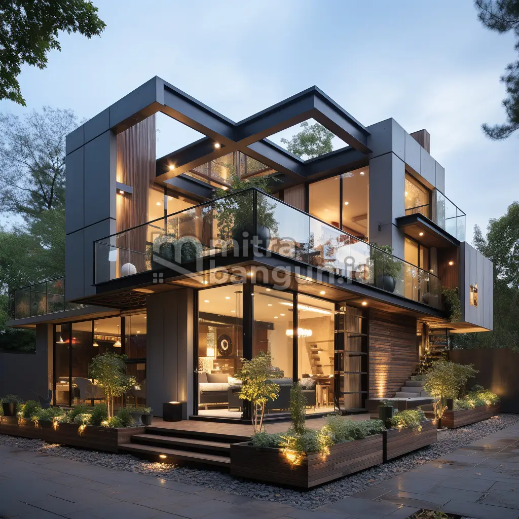 rumah minimalis modern industrial