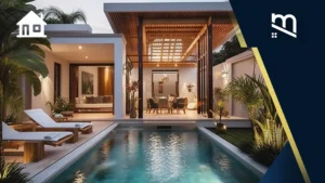 rumah mewah 2 lantai ada kolam renang