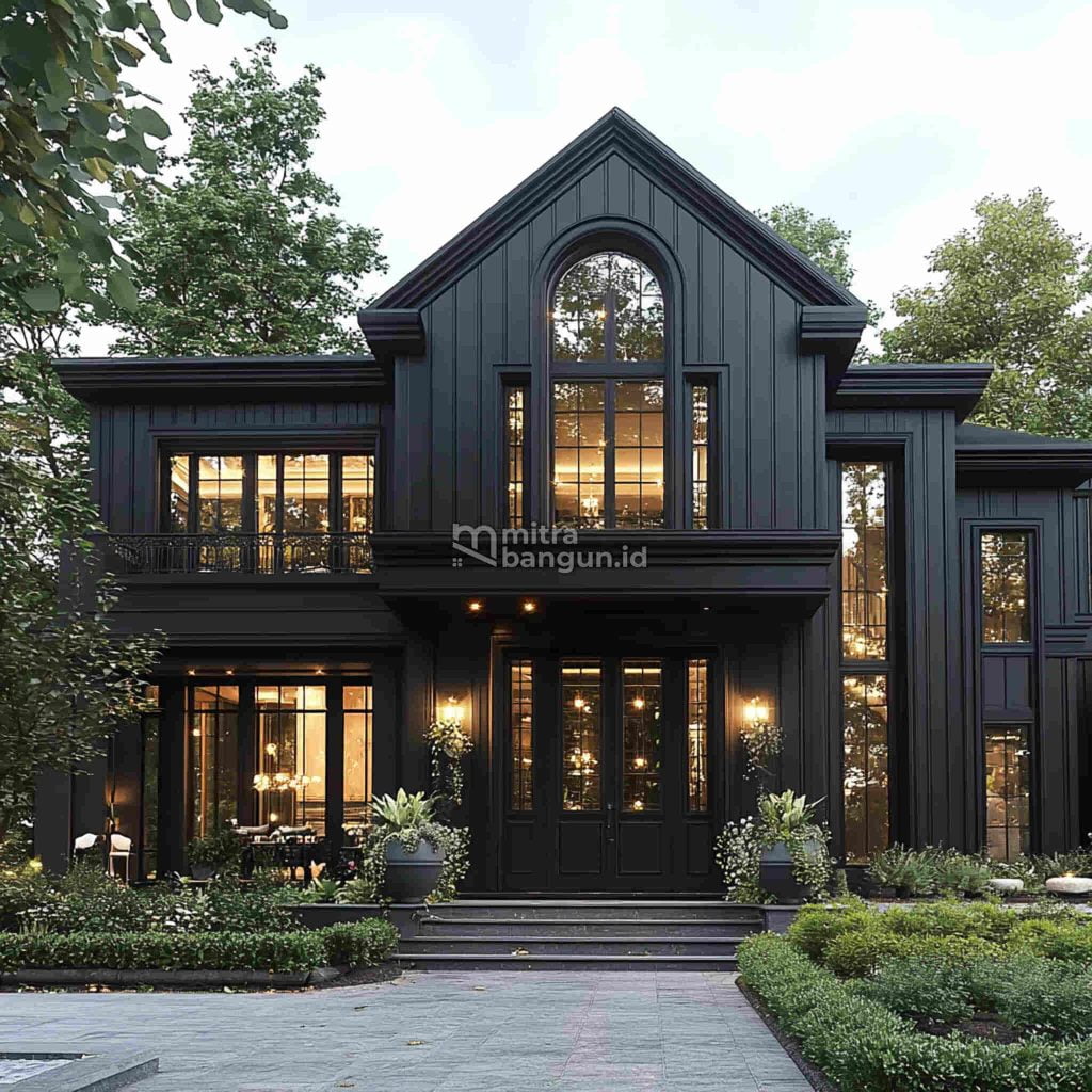 Warna Cat Depan Rumah elegan Hitam