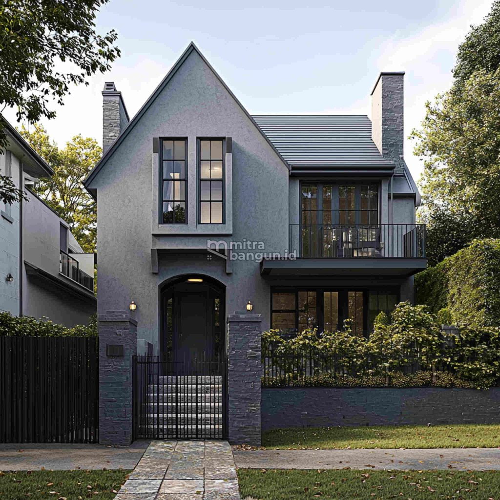 Warna Cat Depan Rumah elegan abu