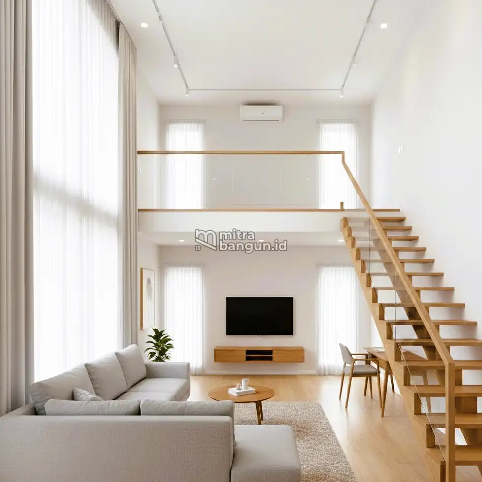 Ruang Keluarga Minimalis Mezzanine