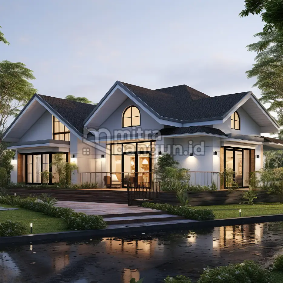 Rumah Klasik ala Amerika 1 Lantai