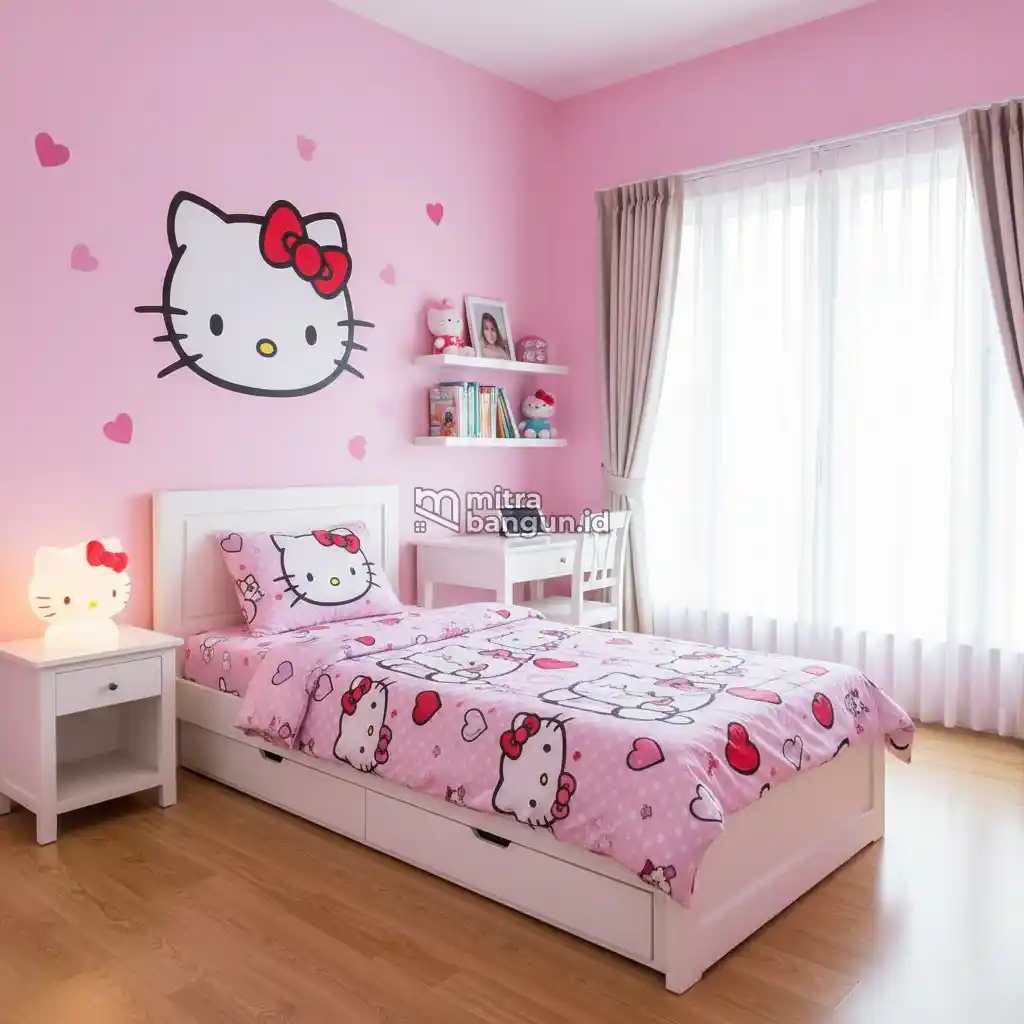 Desain Kamar Tidur Anak Perempuan Hello Kitty