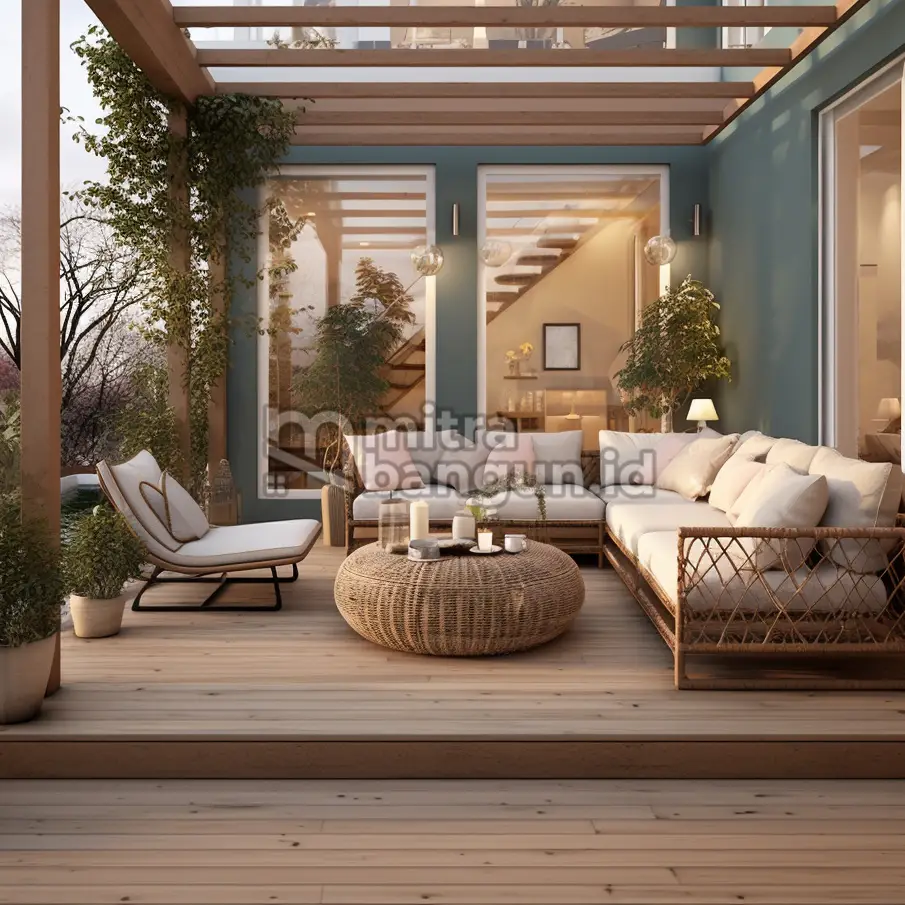 sulap teras rumah jadi ruang tamu gaya scandinavian