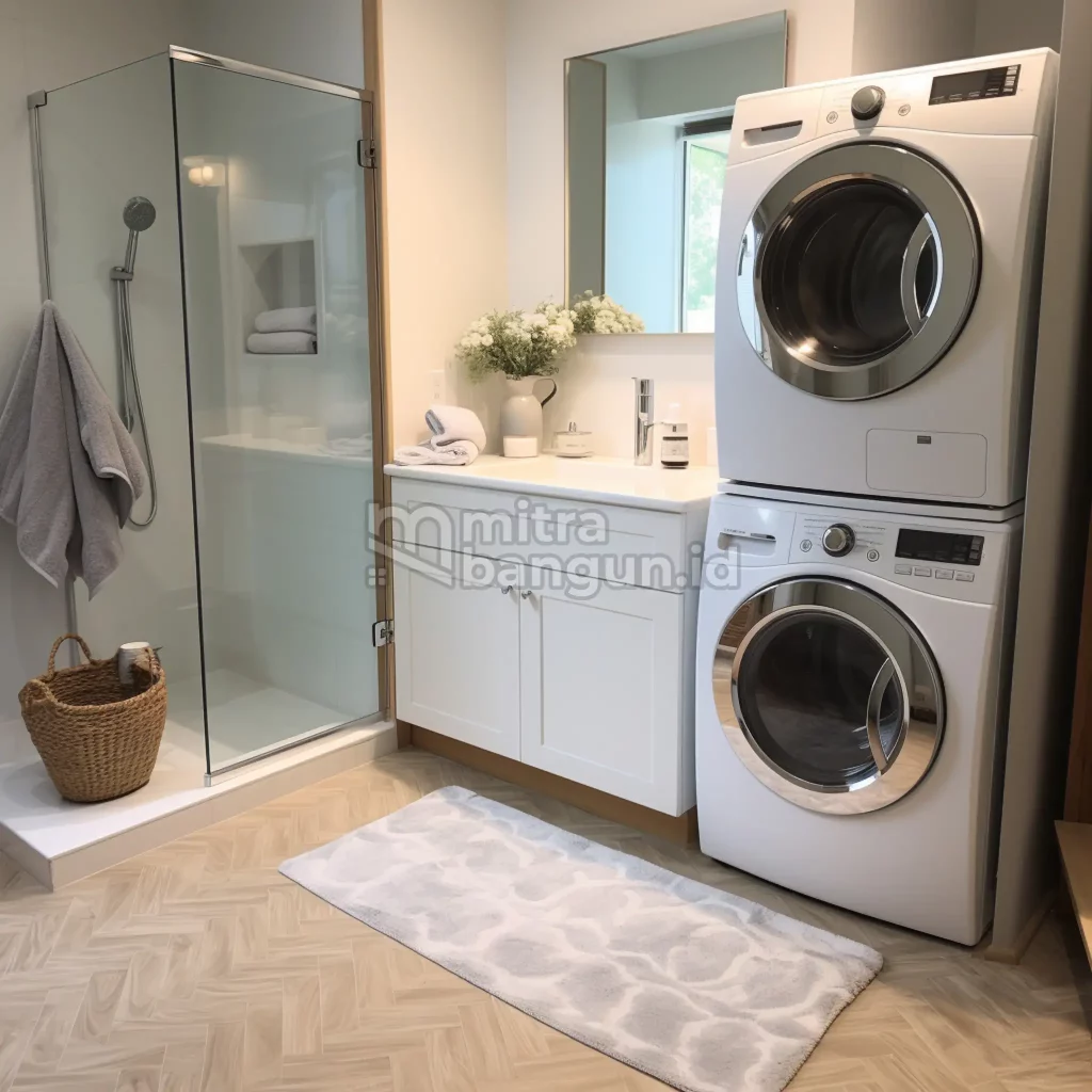 tempat cuci baju di dekat kamar mandi