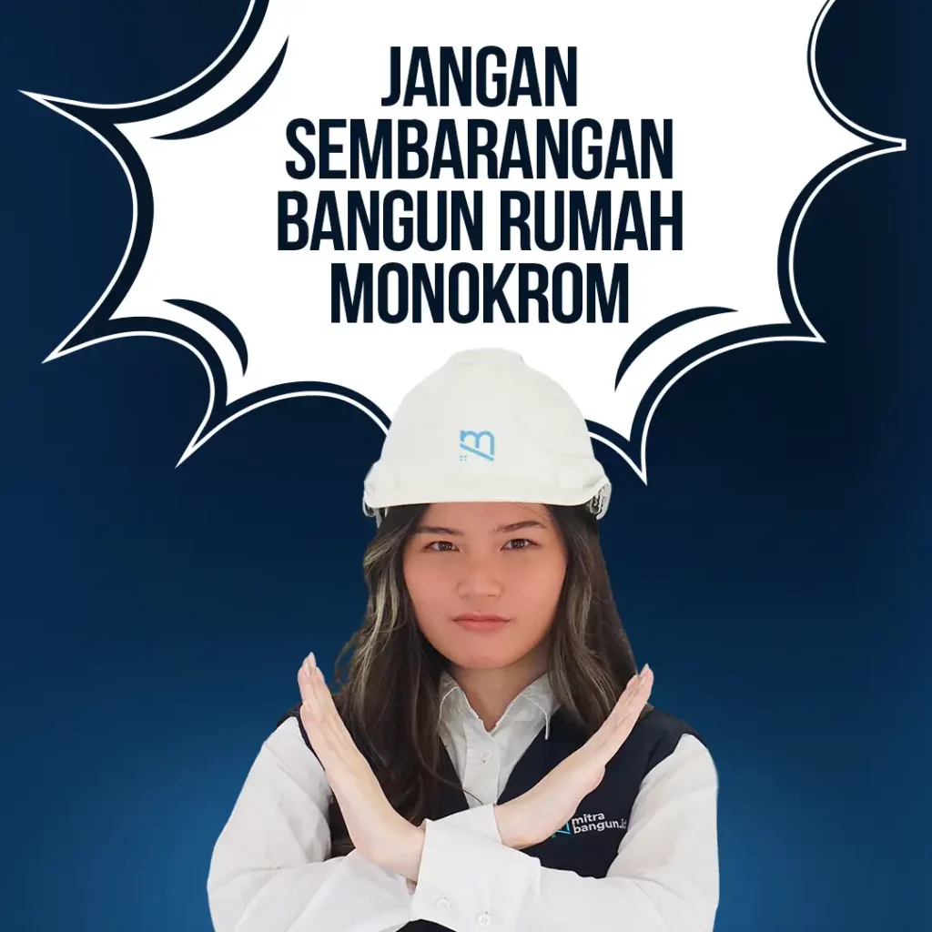 foto orang tentang peringatan jangan bangun rumah monokrom sembarangan