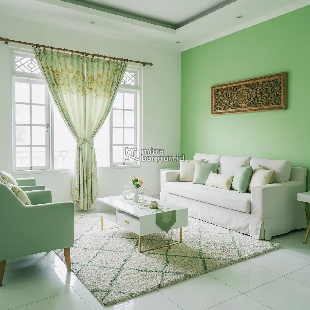 cat Kombinasi Antara Warna Hijau dan Putih