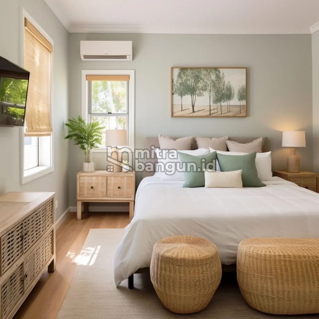desain kamar 3x3 pakai gaya coastal