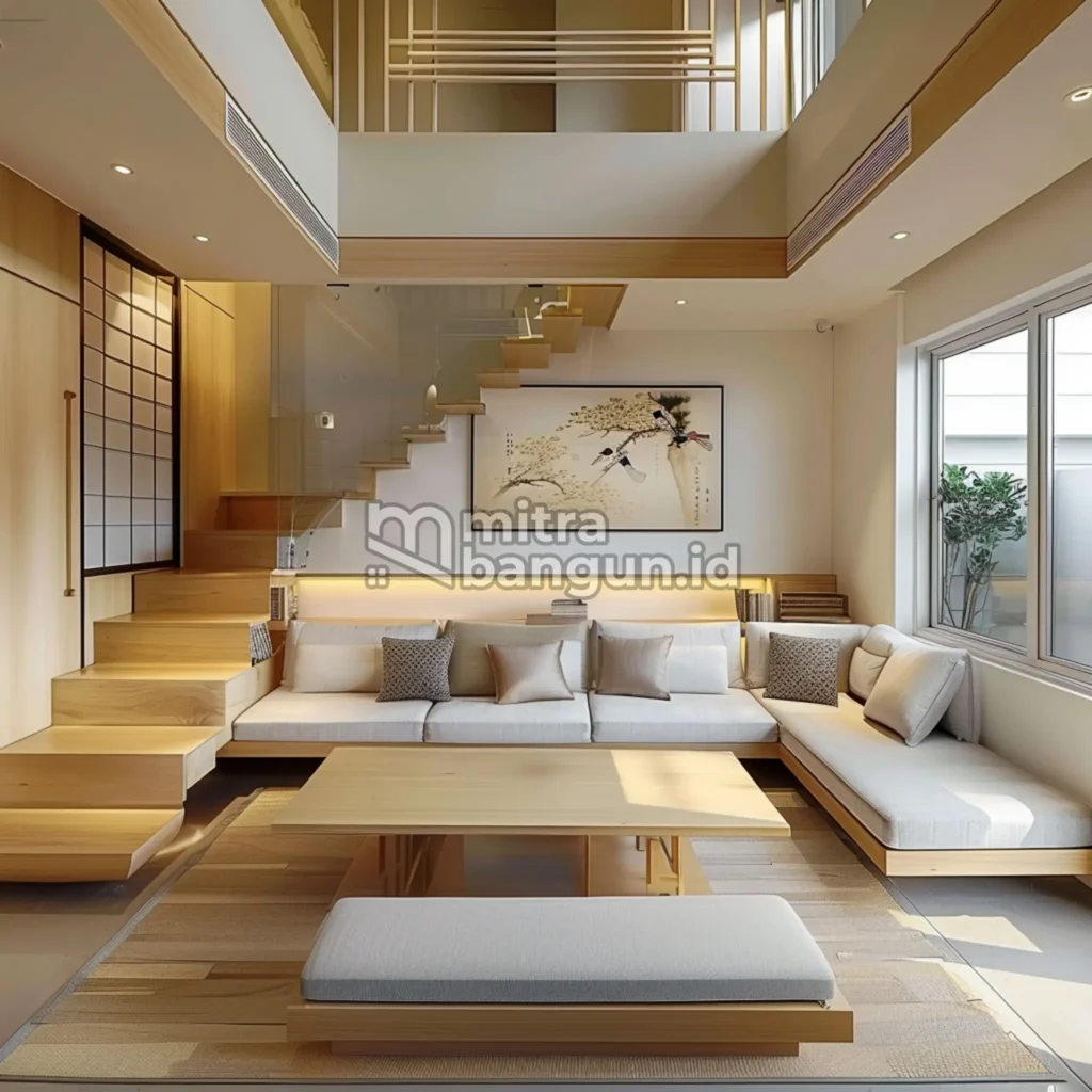 desain ruang tamu ala Jepang minimalis