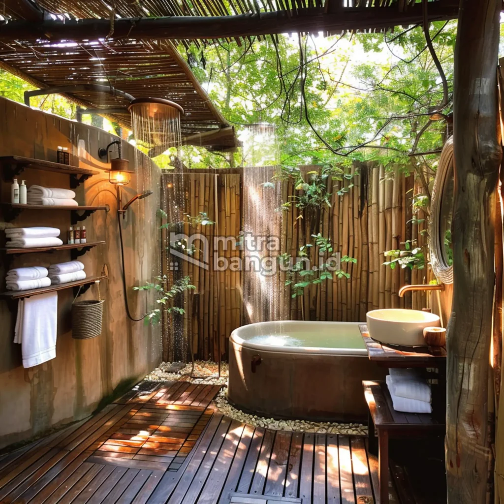 kamar mandi outdoor seperti di hutan