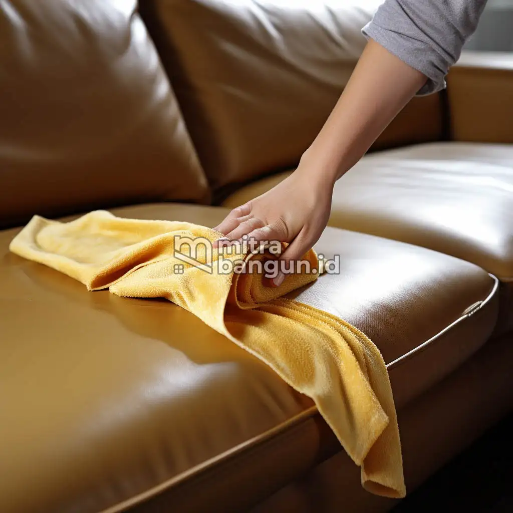 merawat sofa kulit dengan kain lembut
