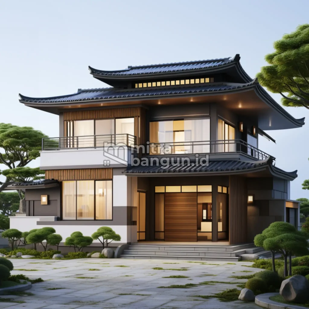 rumah mewah 2 lantai nuansa jepang