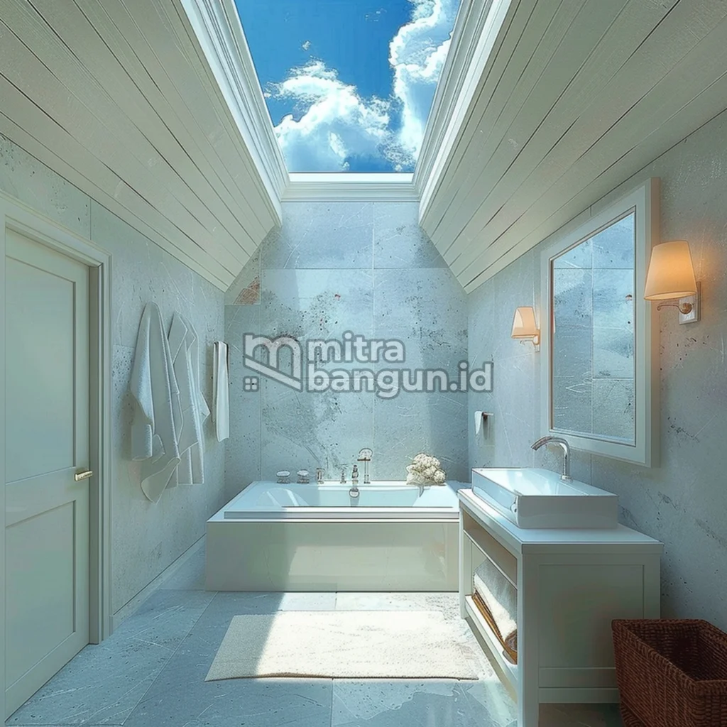 ilustrasi plafon kamar mandi skylight