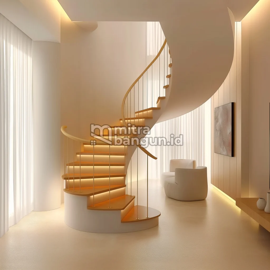 railing tangga bentuk memutar