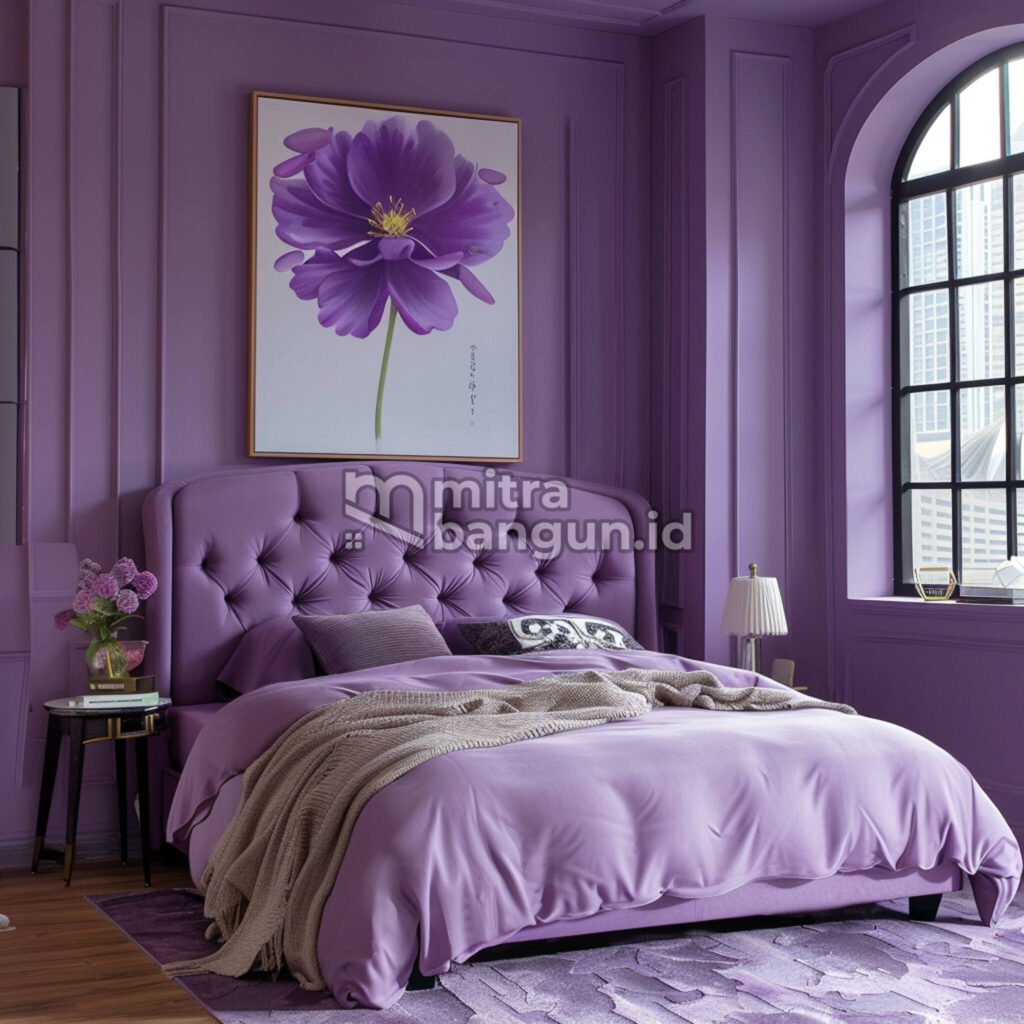 warna cat rumah ungu soft