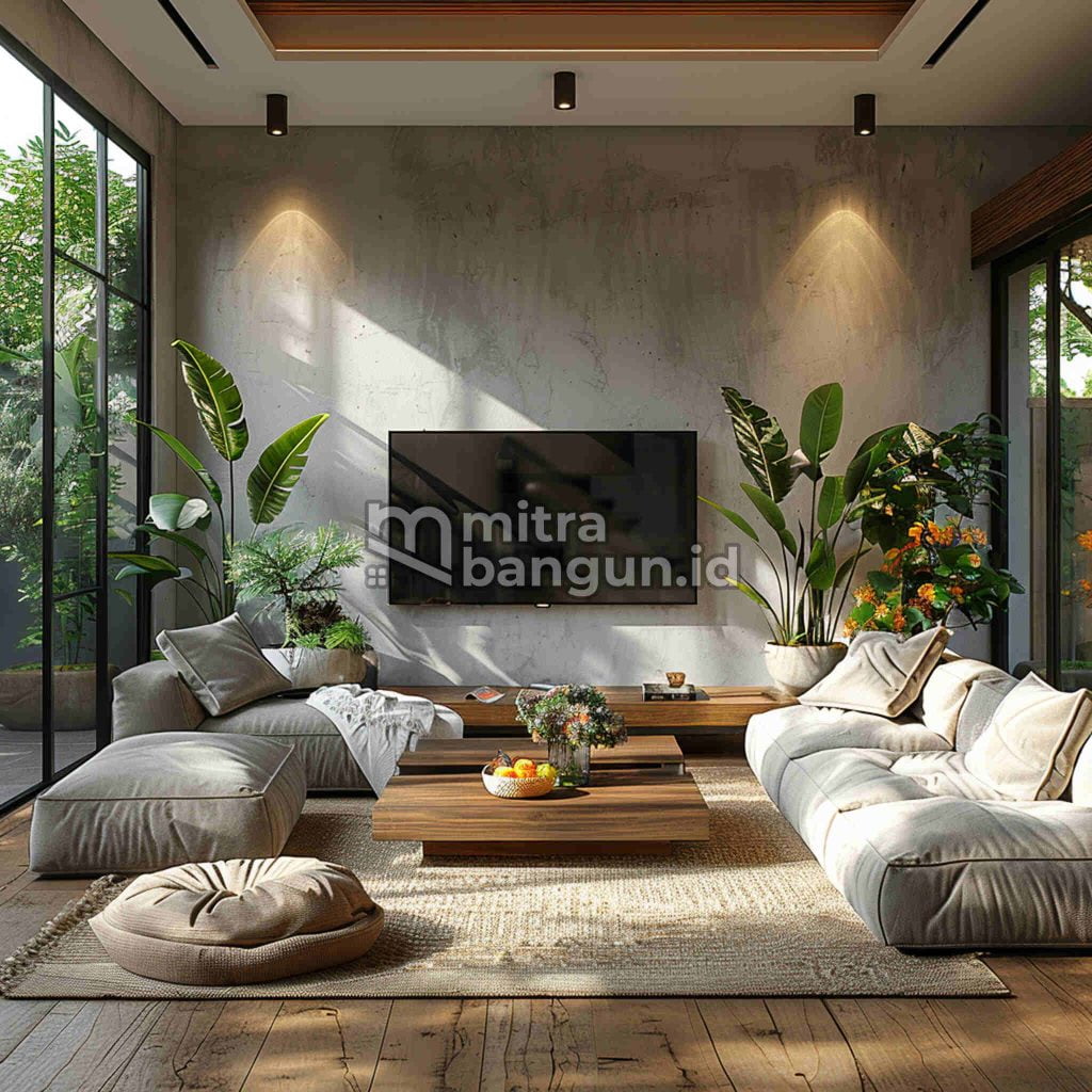 ruang tv minimalis tropical
