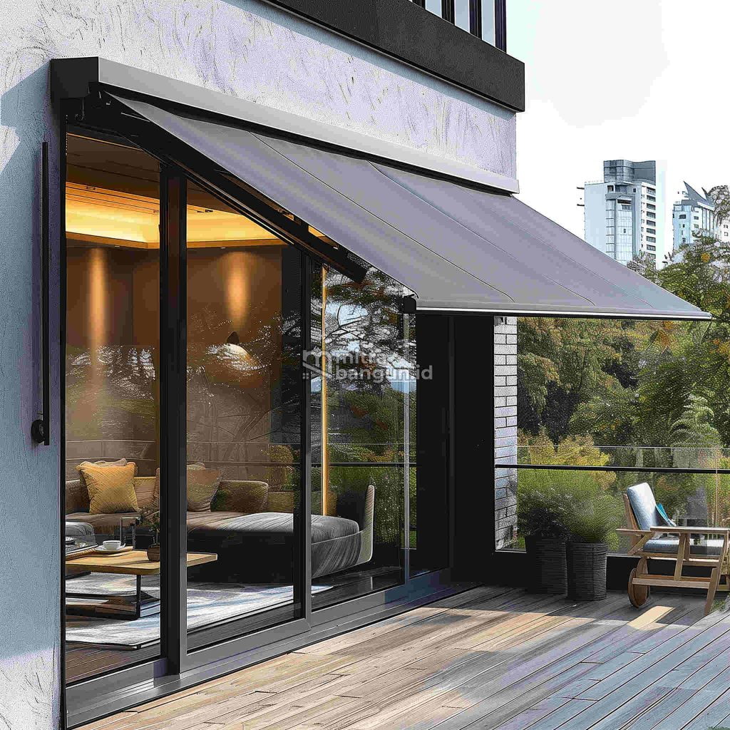 Kanopi Balkon Minimalis Abu-Abu