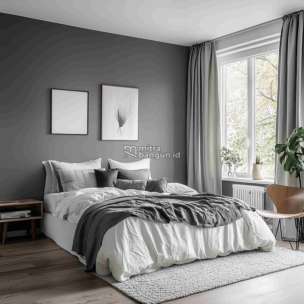 Interior Kamar Tidur Monokrom