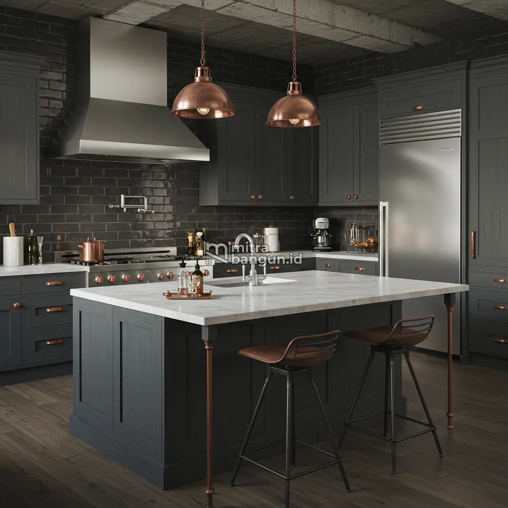 Kitchen Set Mewah Bergaya Industrial