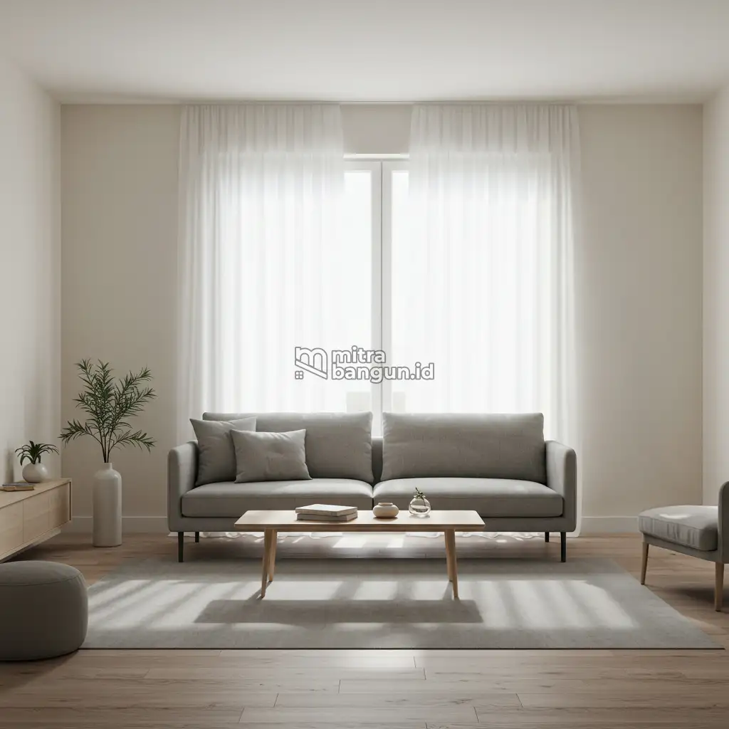 Gorden Ruang Tamu Minimalis Polos