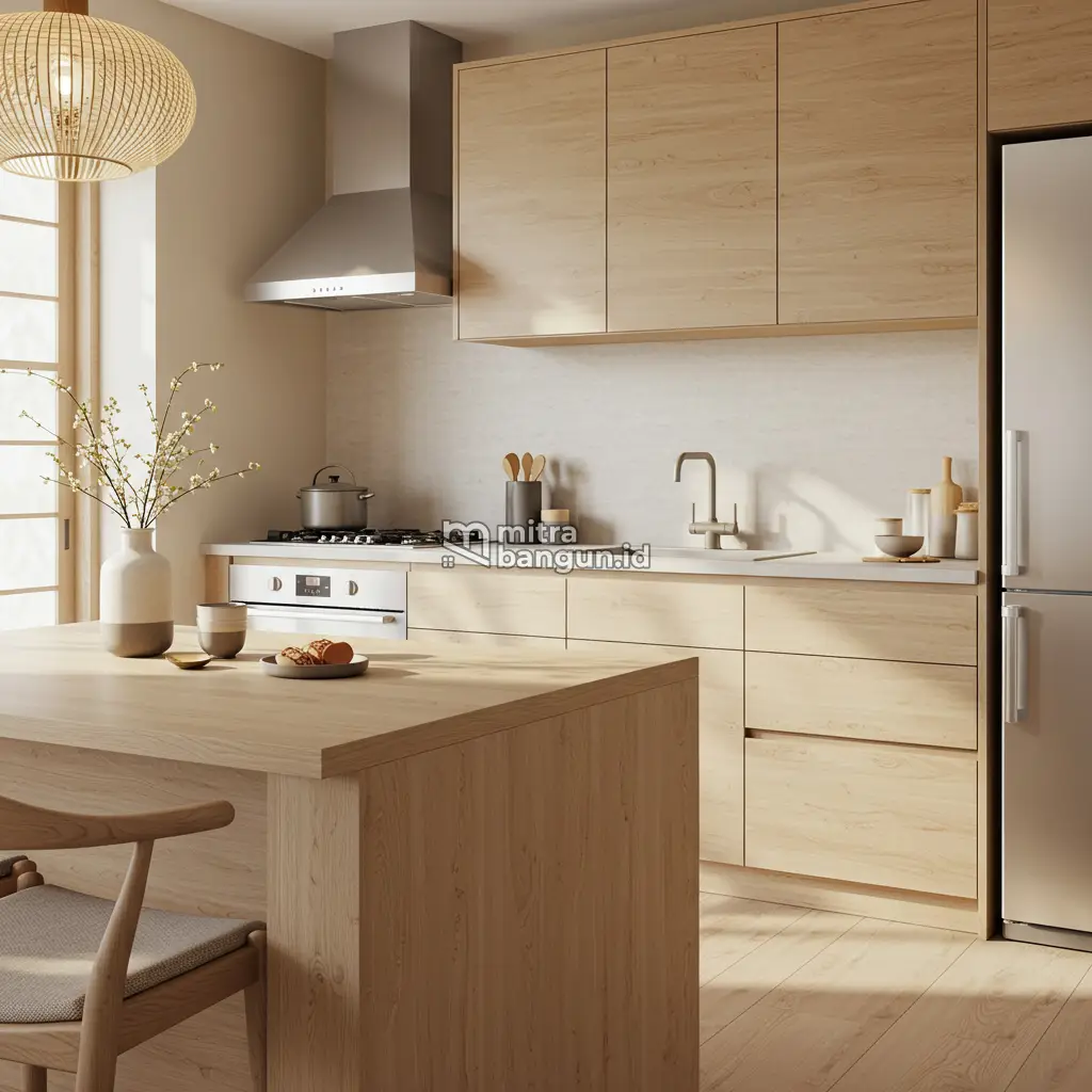 Kitchen Set Mewah Elegan ala Japandi Modern