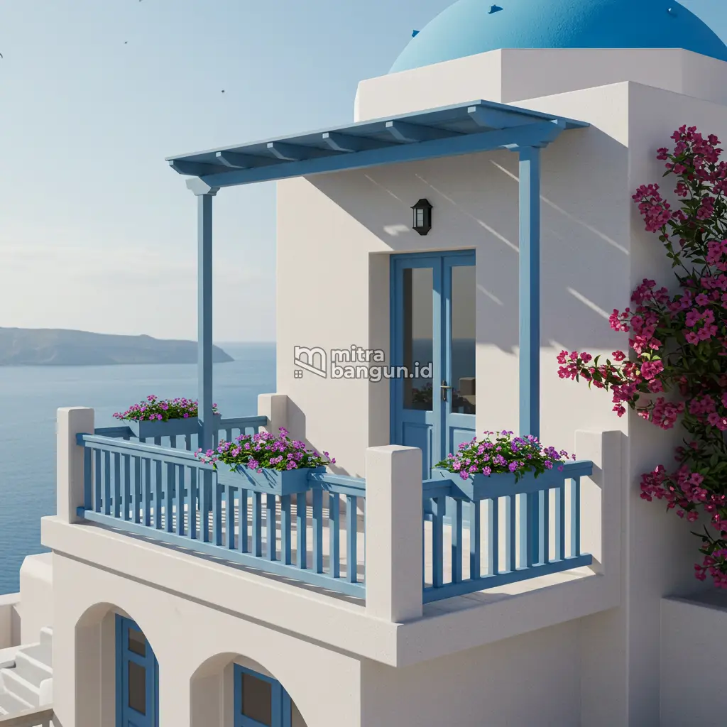 Balkon Minimalis ala Santorini
