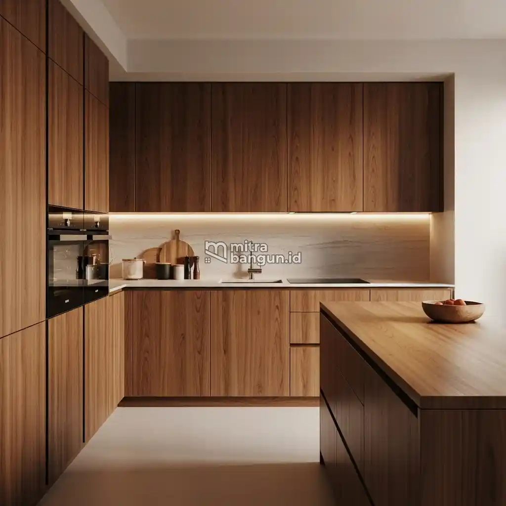 Dapur Minimalis Berbahan Kayu di rumah estetik