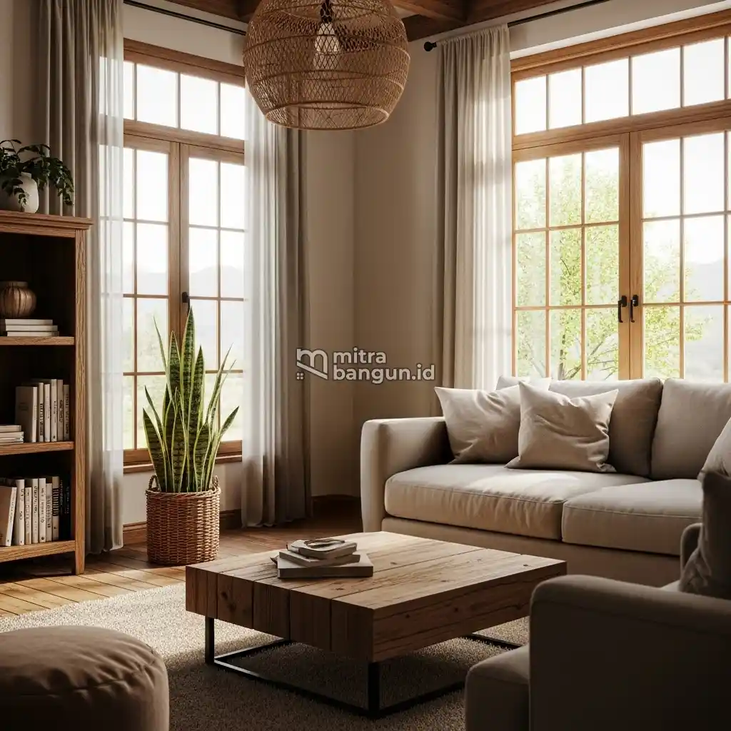 rumah minimalis estetik dengan konsep Interior Natural