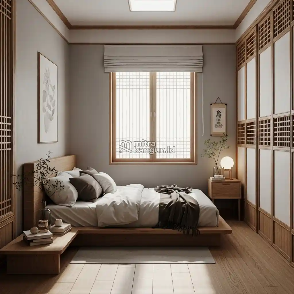Desain Kamar Tidur ala Korea di rumah estetik