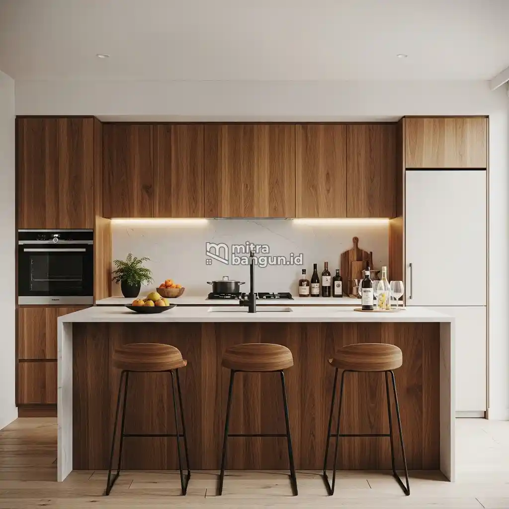 Kitchen Set Mini Bar yang Minimalis Bahan Kayu