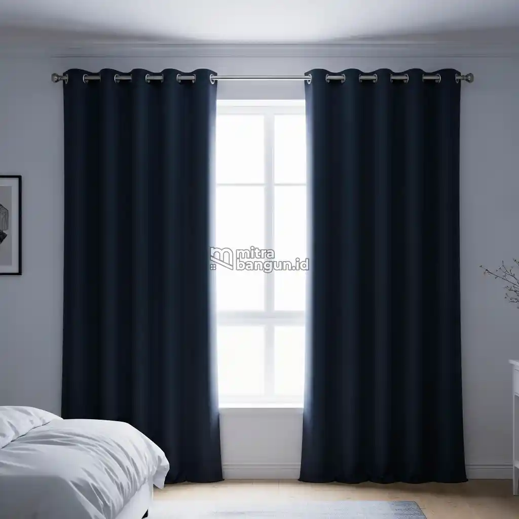 foto Gorden Jendela Kamar Minimalis Blackout Model Smokring
