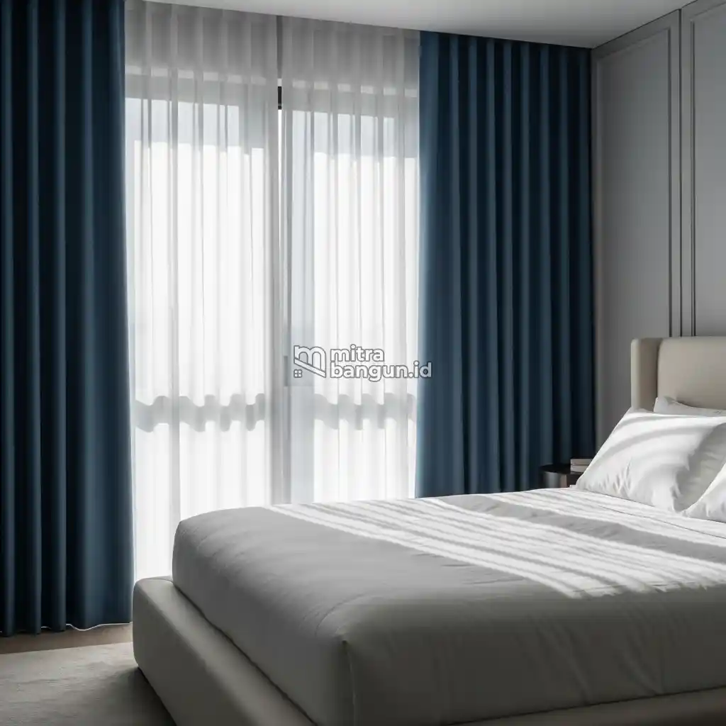 foto Gorden Jendela Kamar Minimalis Polos