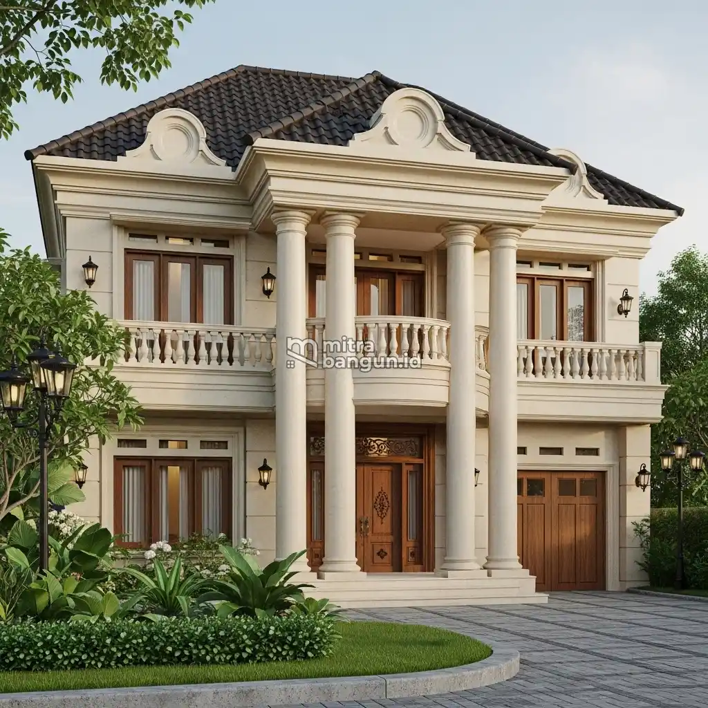 Desain Rumah 2 Lantai Terbaik 3D Klasik Eropa