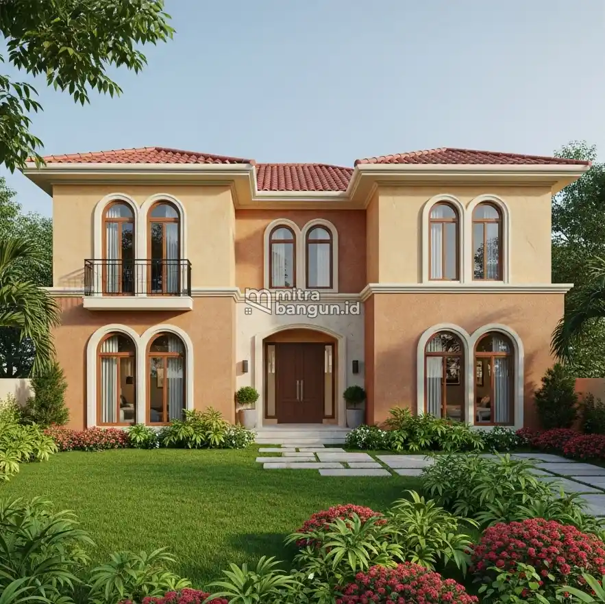 Desain Rumah 2 Lantai Terbaik Gaya Mediterania