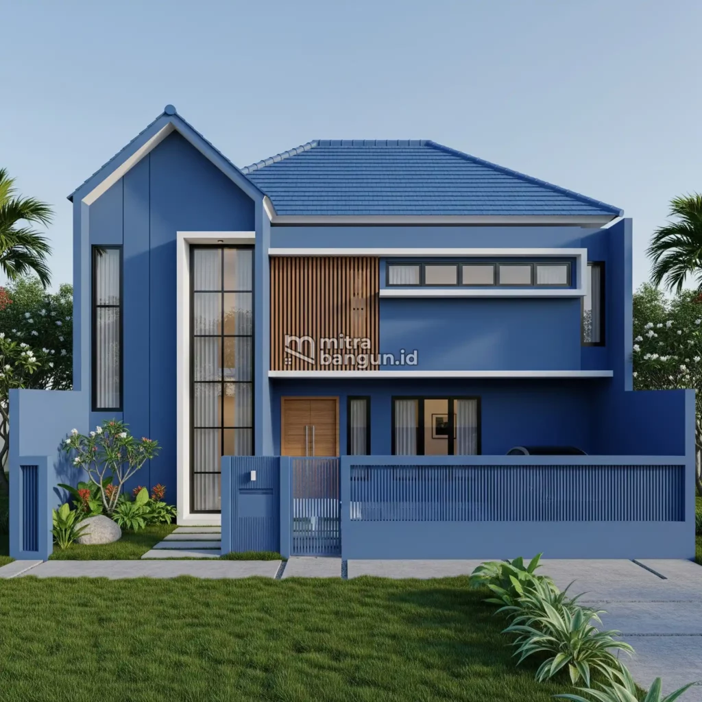Desain Rumah Minimalis Nuansa Biru
