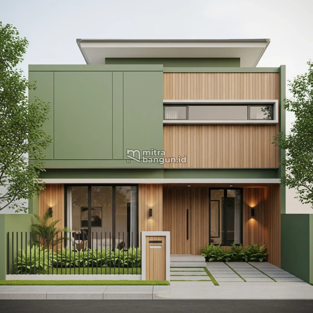 Desain Rumah Minimalis Warna Hijau