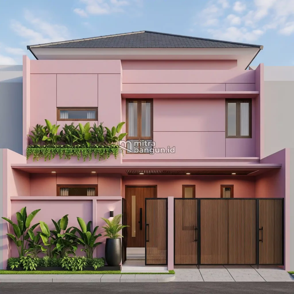 Desain Rumah Minimalis Warna Pink