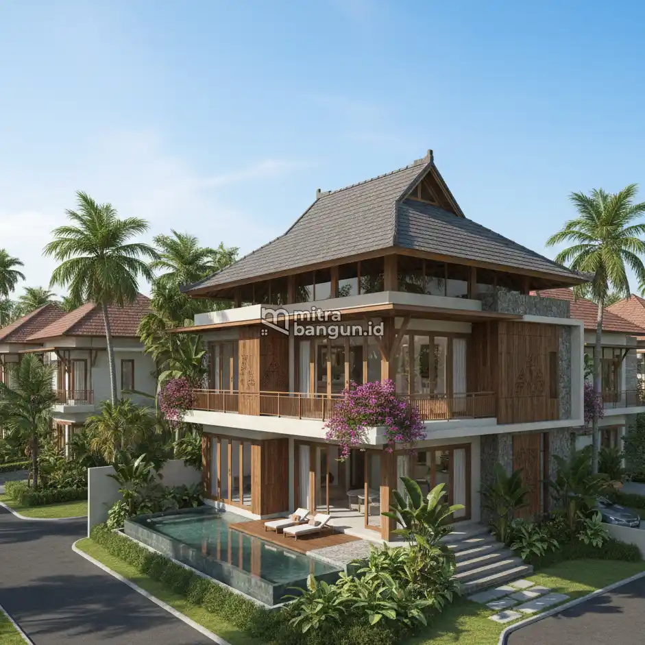 Desain rumah 2 lantai terbaik gaya tropis