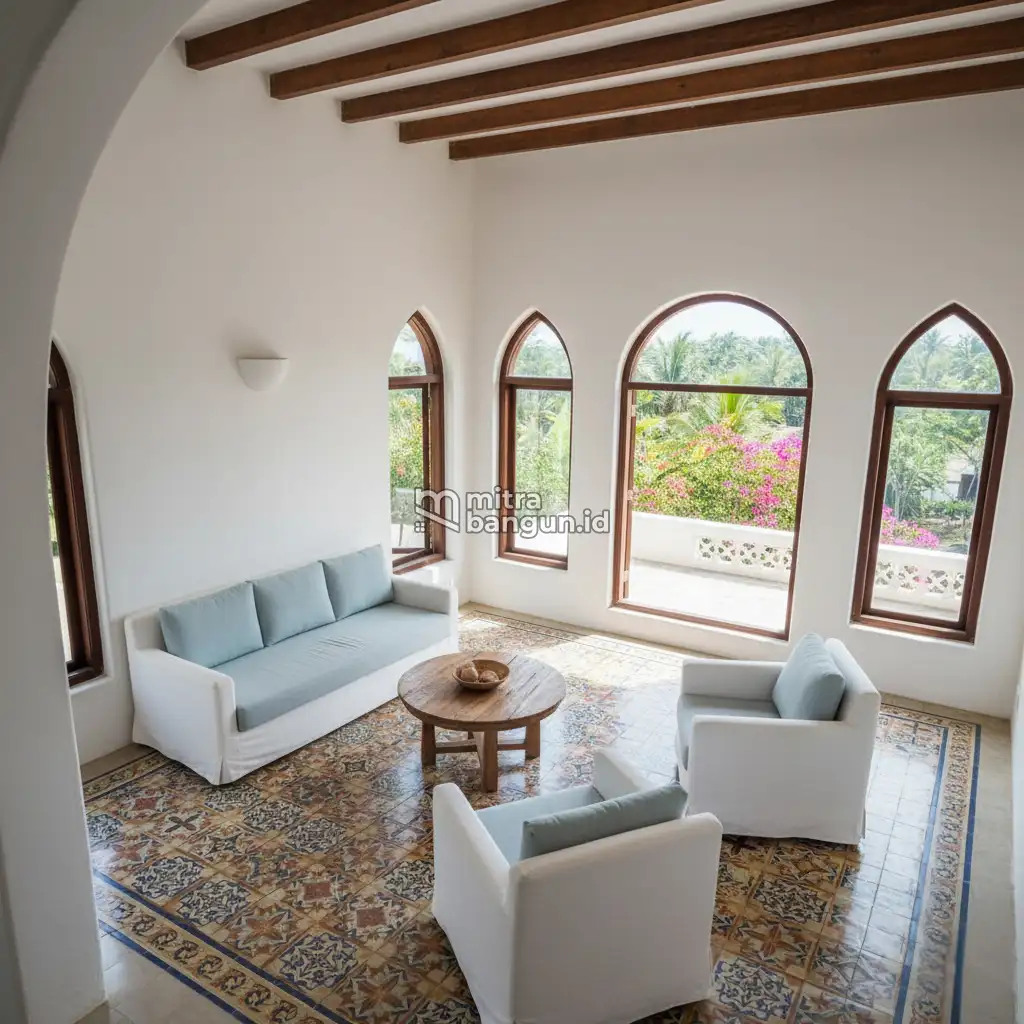 Inspirasi Interior Ruang Tamu Sederhana Khas Mediterania