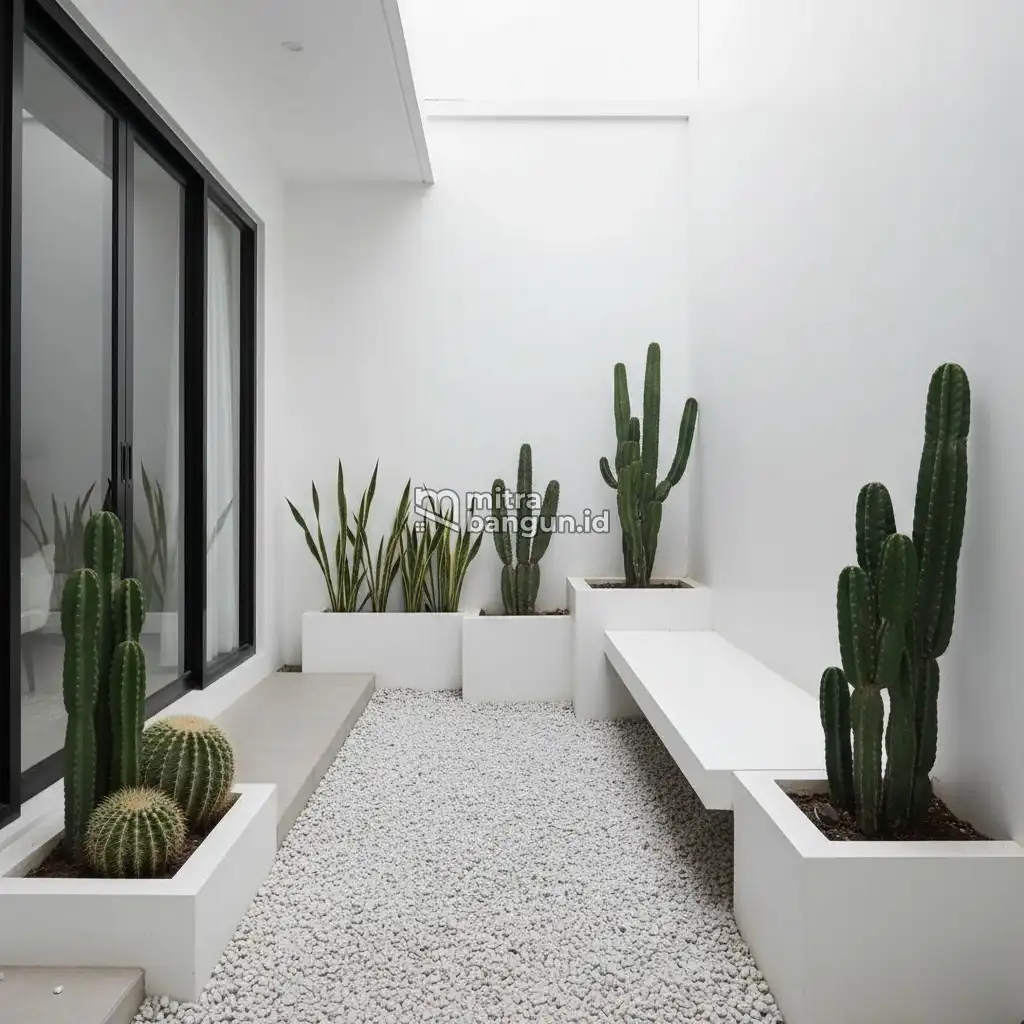 Desain Taman Depan Rumah Minimalis dan Modern di Lahan Sempit