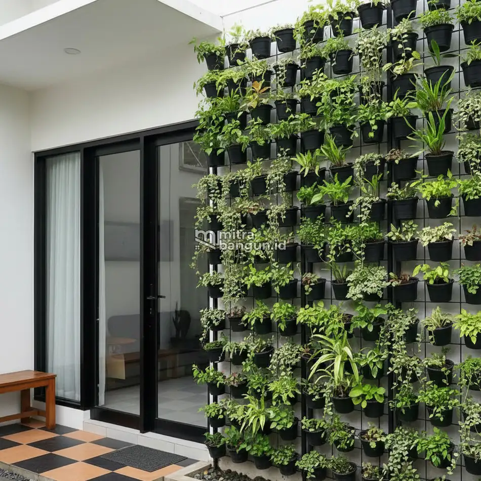 Desain Taman Depan Rumah Vertikal di Lahan Sempit
