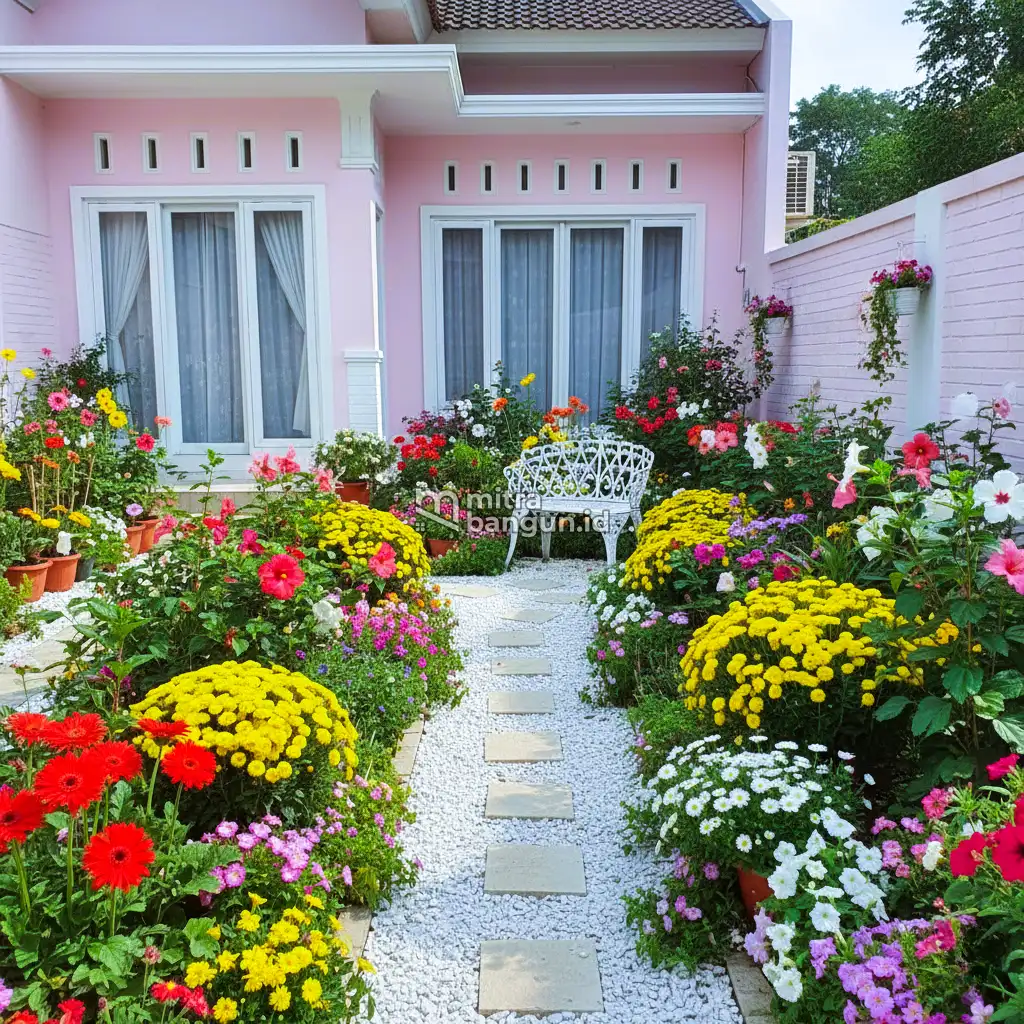Inspirasi Taman Berbunga di Belakang Rumah