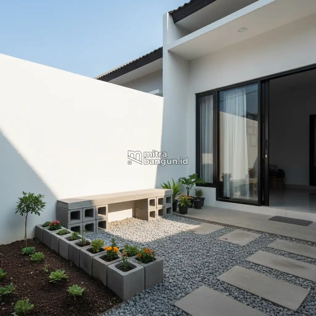 Inspirasii Taman Belakang Rumah Menggunakan Cinderblock